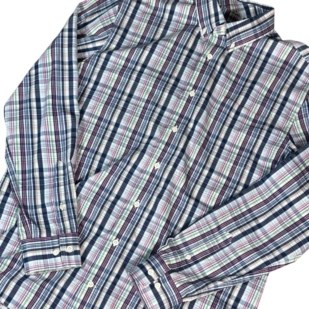Johnnie-O Button Down Mens Large Twilight Plaid Prep-Formance JMWL4170